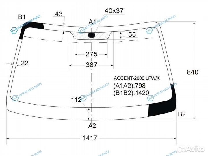 Accent-2000 lfwx Стекло лобовое hyundai accent (сб