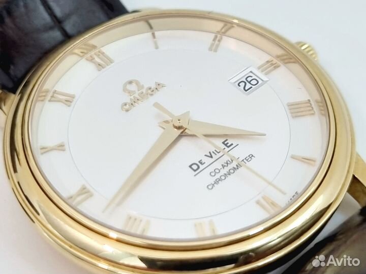 Золотые часы Omega De Ville Prestige 750 пробы