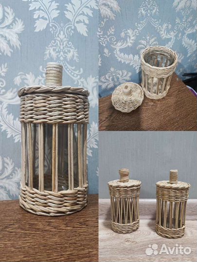 Баночки под сыпучие продукты из бумажной лозы