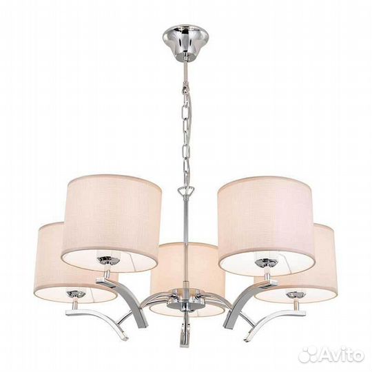 Люстра подвесная металл и текстиль современная