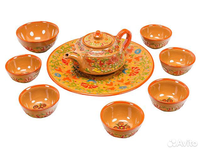 Набор чайный Риштанская керамика, 9 предметов