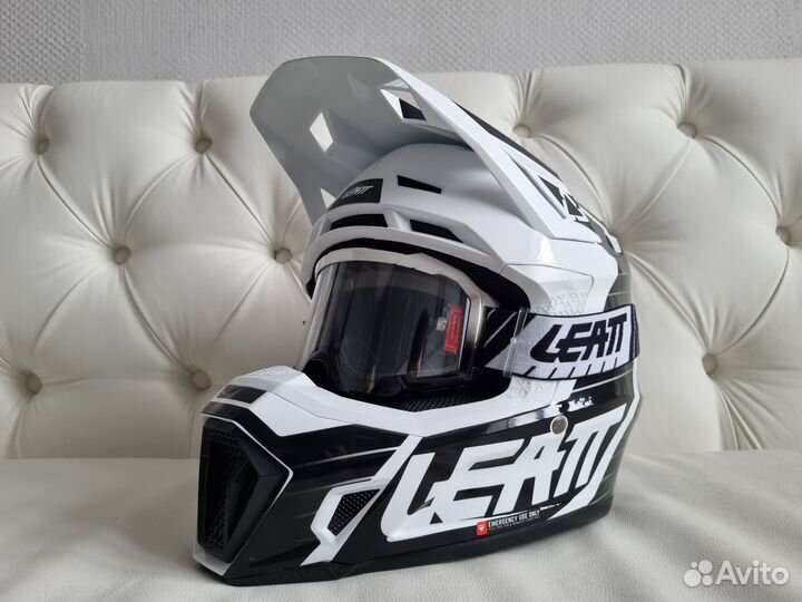 Шлем с Очками Кроссовый Leatt 7.5 Helmet White v23