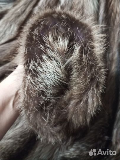 Шуба из меха енота