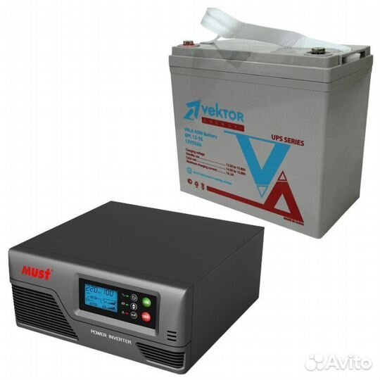 Комплект ибп must+vektor 300Вт/55А*Ч для котла