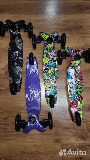 Самокат трехколесный новый колеса светятся