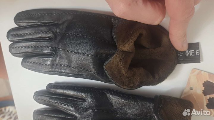 Перчатки женские кожаные новые 7.5