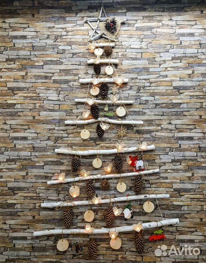 Новогодние ёлочные украшения в эко-стиле