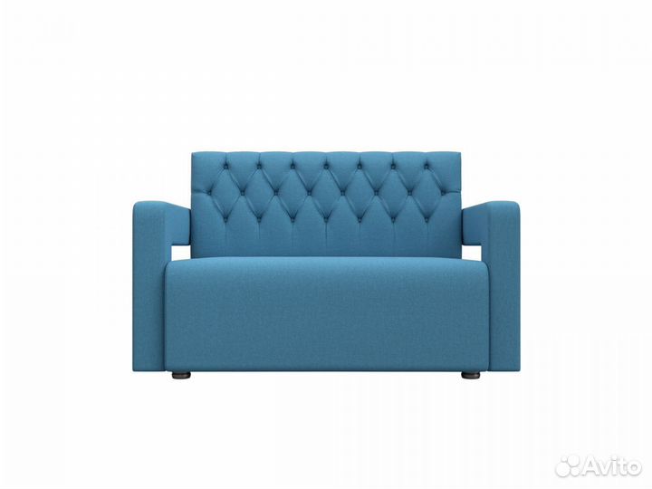 Диван кухонный прямой Рамос Люкс 2-х местный, рогожка, амур голубой