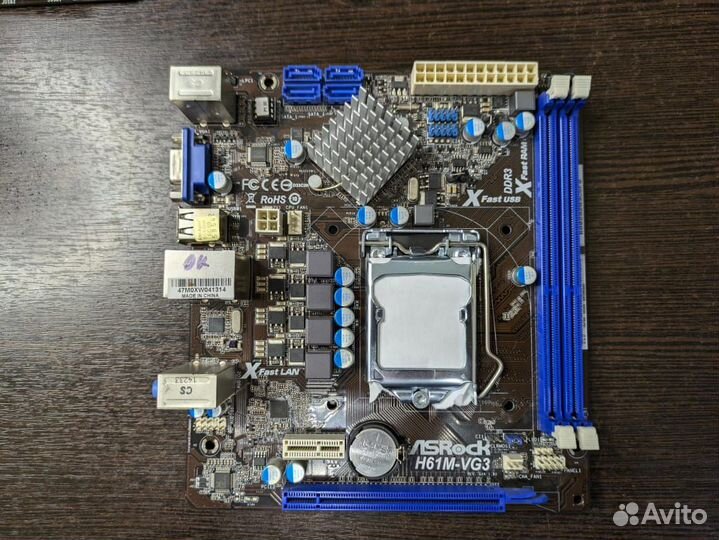 Материнская плата microatx S1155 ASRock H61M-VG3