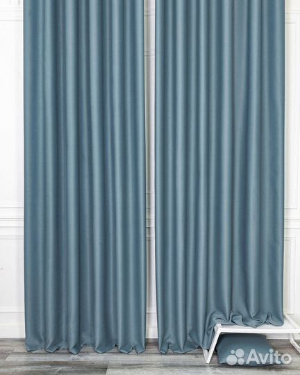 Шторы блэкаут Марсель Пастельный синий