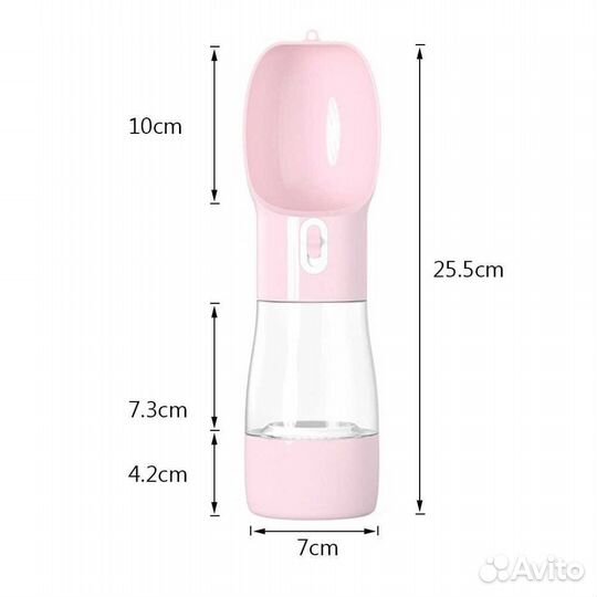 Портативная поилка для собак и кошек 2в1