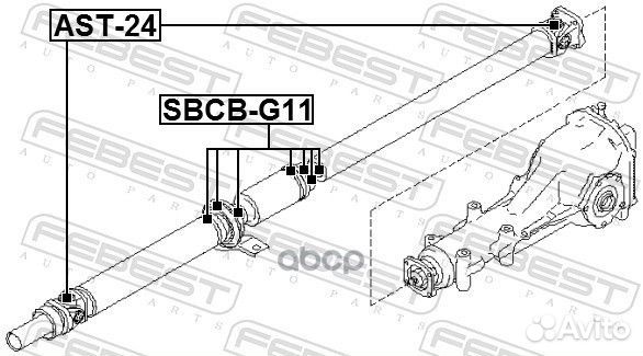 Sbcbg11 febest подшипник подвесной карданного В