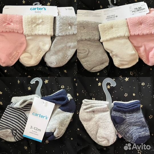 Носки carters 3-12 мес 6 пар