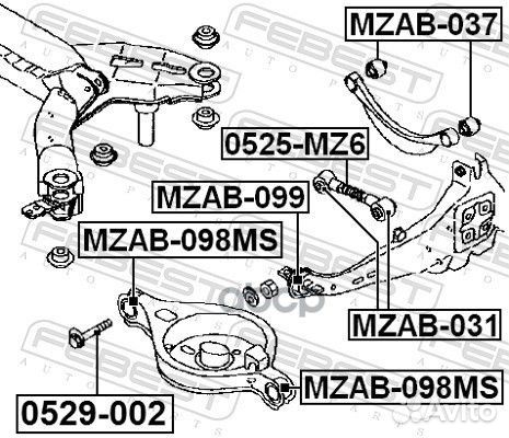 Рычаг mazda 6 02-07 зад.подв. 0525-MZ6 Febest