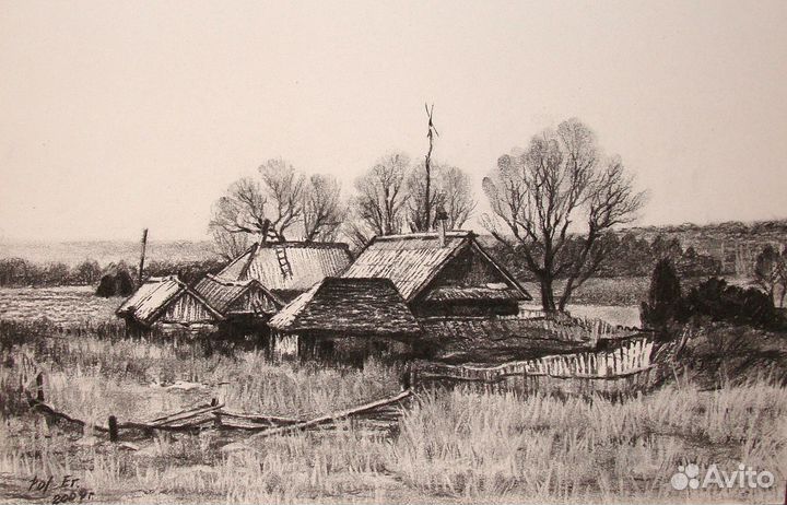 Картины в графике, пейзажи