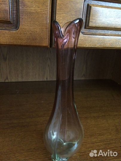 Ваза цветное стекло Чехия