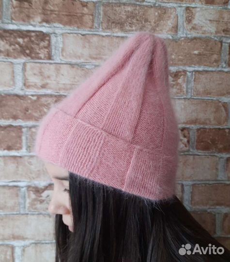 Шапка женская вязаная пушистая