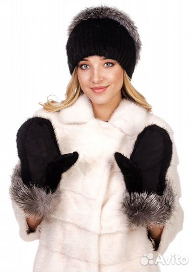 Варежки из норки с натуральной замшей Модель №В999