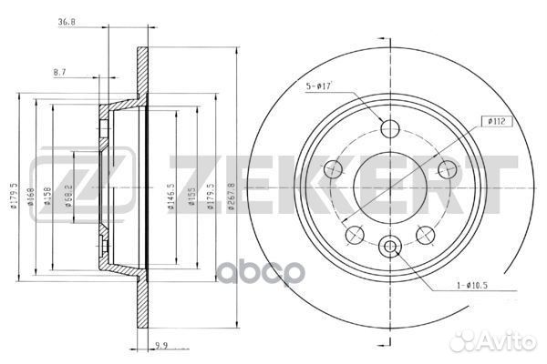 Диск торм. зад. Ford Galaxy I 95- Seat Alhambr