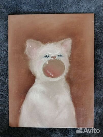 Картина маслом мем (мемный кот)