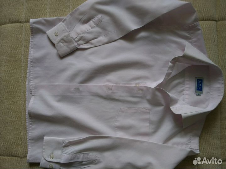 Рубашка для мальчика, бледно розовая, почти белая