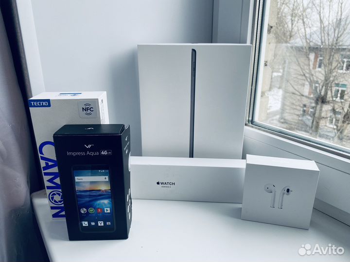 Коробка от iPad Applle Watch AirPods Tecno Camon