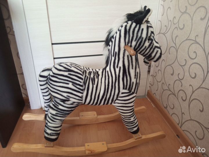 Детская лошадка качалка Зебра