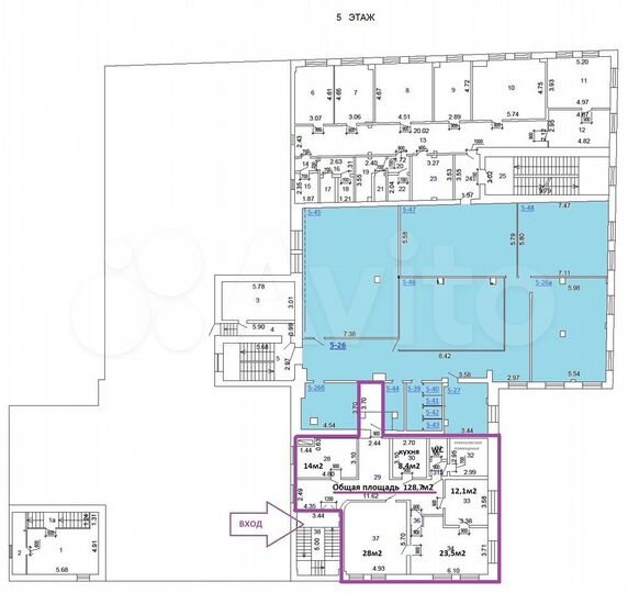 Офис, 128.7 м²