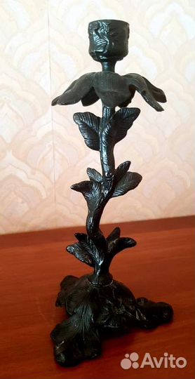 Каслинское чугунное литье. Миниатюра подсвечник