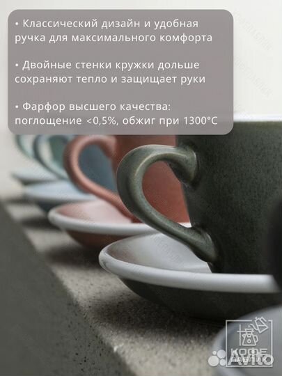 Кофейная пара Loveramics Egg 300 мл, цвет Emerald (Изумруд)