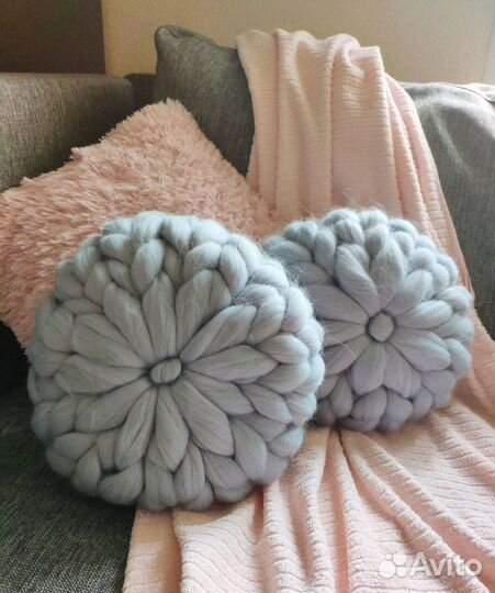 Декоративные подушки из шерсти мериноса 2 шт
