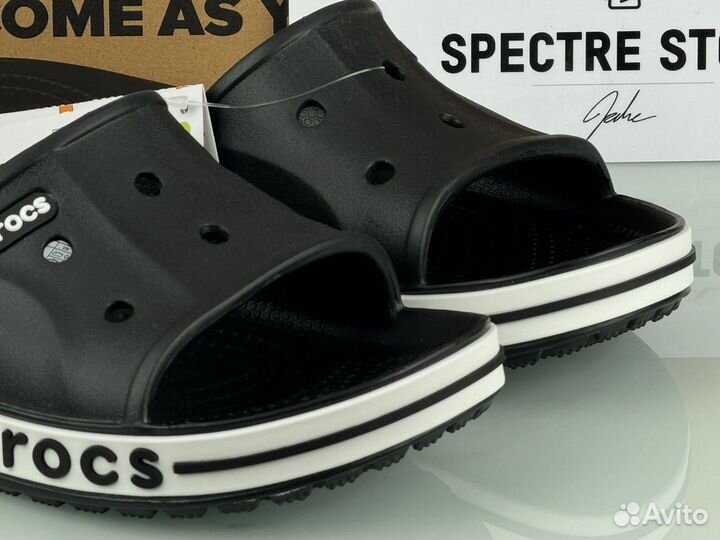 Тапки Crocs White Black