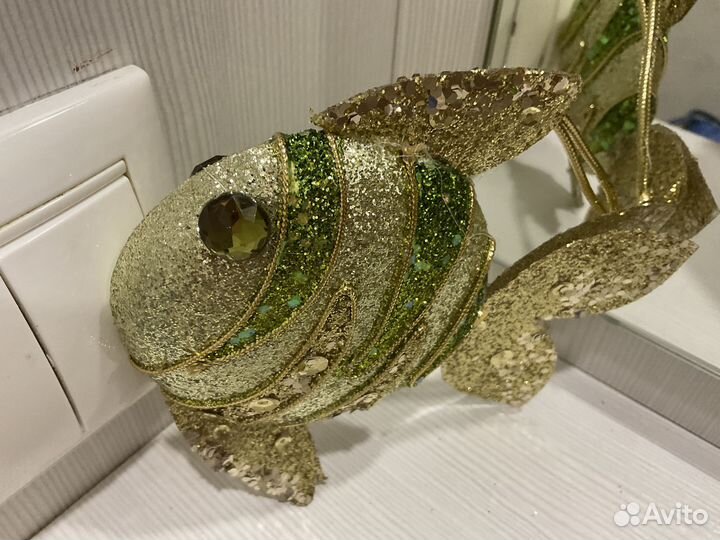 Елочная игрушка Рыбка ручной работы