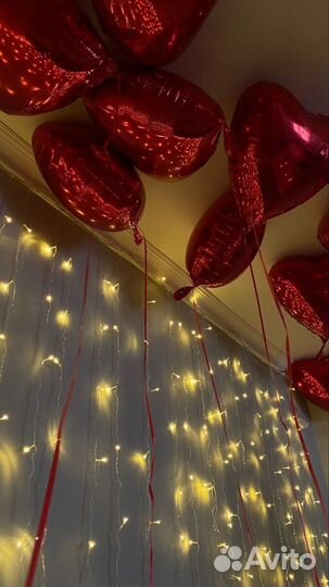 Красные сердца шары