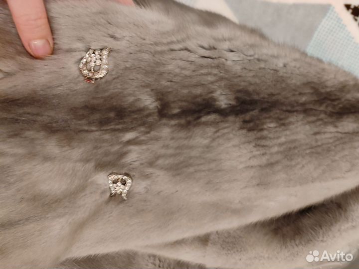 Шуба норковая голубая 44 46