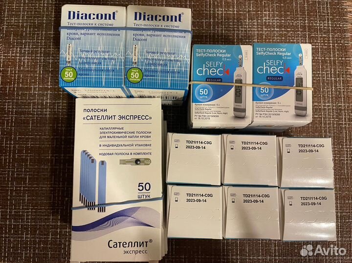 Тест полоски Сателлит Экспресс, Диаконт, OneTouch