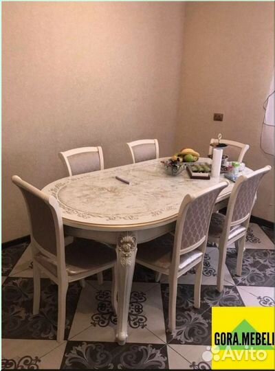 Стол обеденный овальный раздвижной