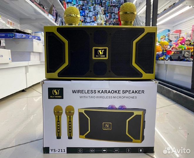 Караоке станция Suyosd. 2 беспроводных микрофона