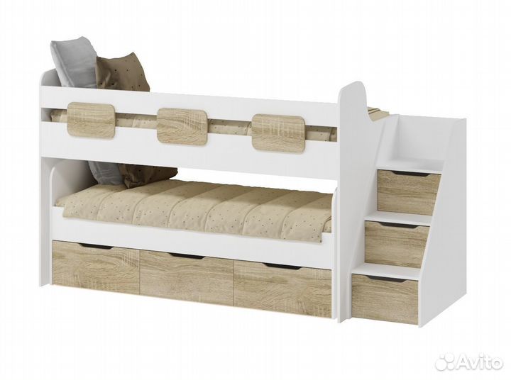 Выдвижная кровать для двоих детей Gorodok