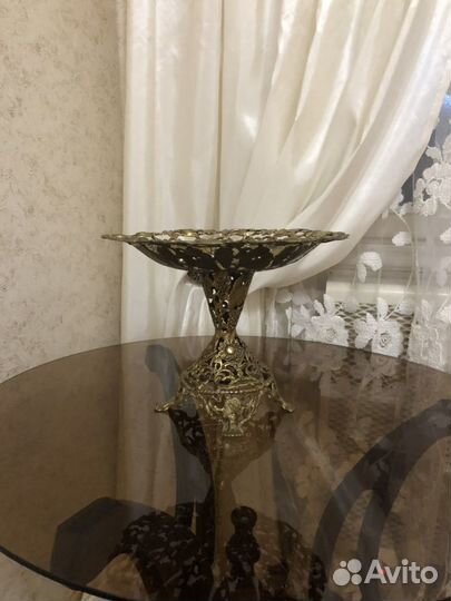 Ваза фруктовая, бронзовая