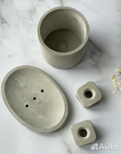 Набор для ванны из бетона, лофт аксессуары