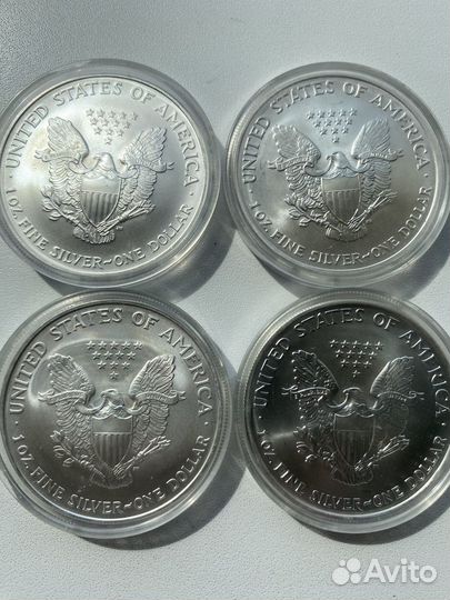 Монета серебро США 2007 шагающая свобода