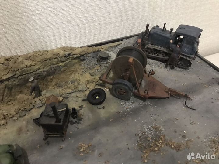 Диорама, замена труб, масштаб 1-35