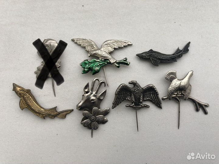 Значки Охотничья тема. Охота лесник егерь рыбак