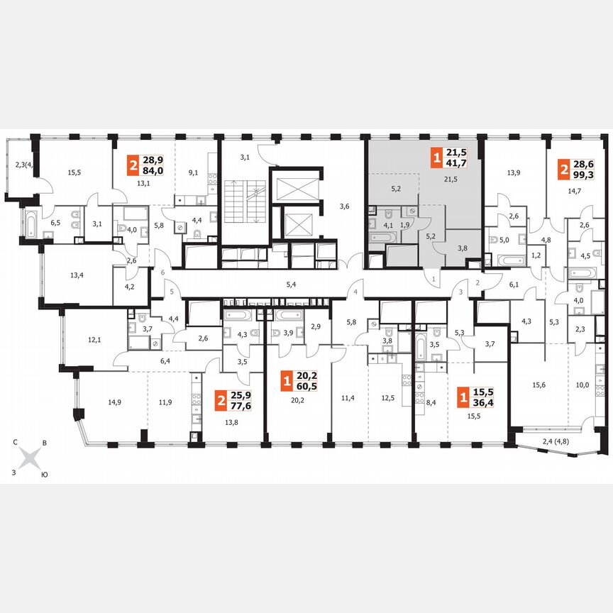 Квартира-студия, 41,7 м², 22/26 эт.