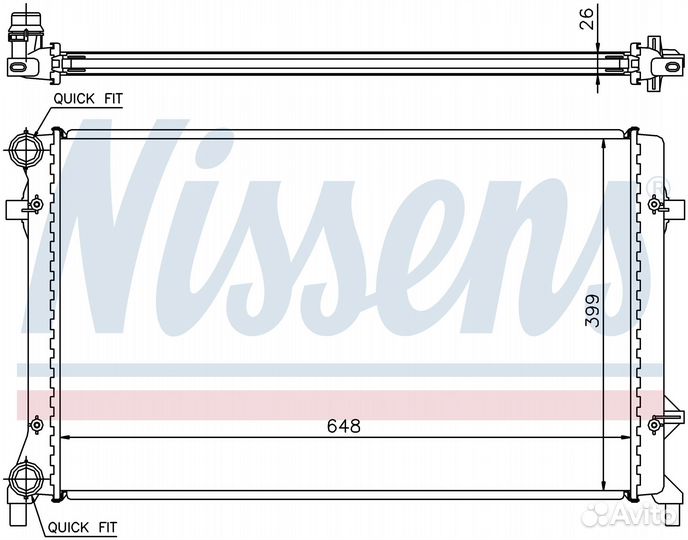 Радиатор охлаждения двс seat altea (2004) 2.0 FSI