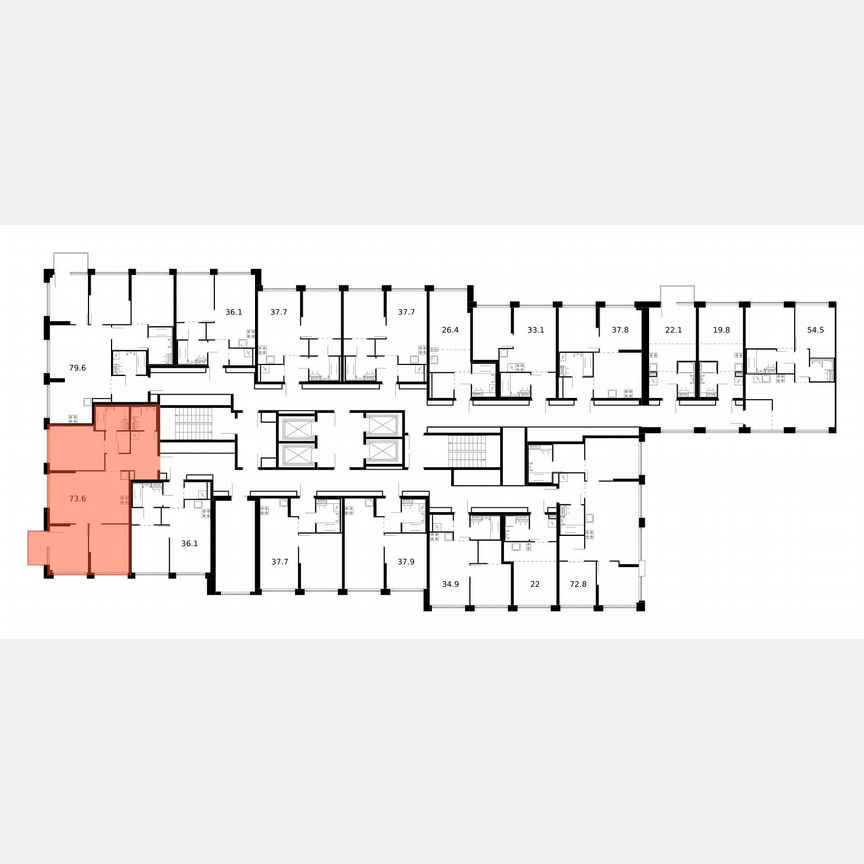 3-к. квартира, 73,6 м², 3/32 эт.