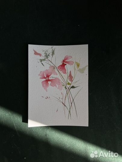 Открытка акварель