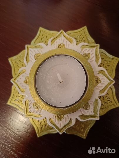 Изделия из гипса, подсвечник, свеча, подарок