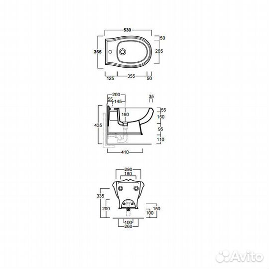 Биде подвесное Simas Arcade AR843bi*1